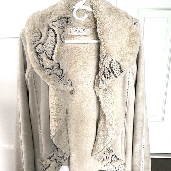 Elisa Cavaletti Daniela Dallavalle teddy jacket sz S beige Made in Italy - Picture 2 of 14